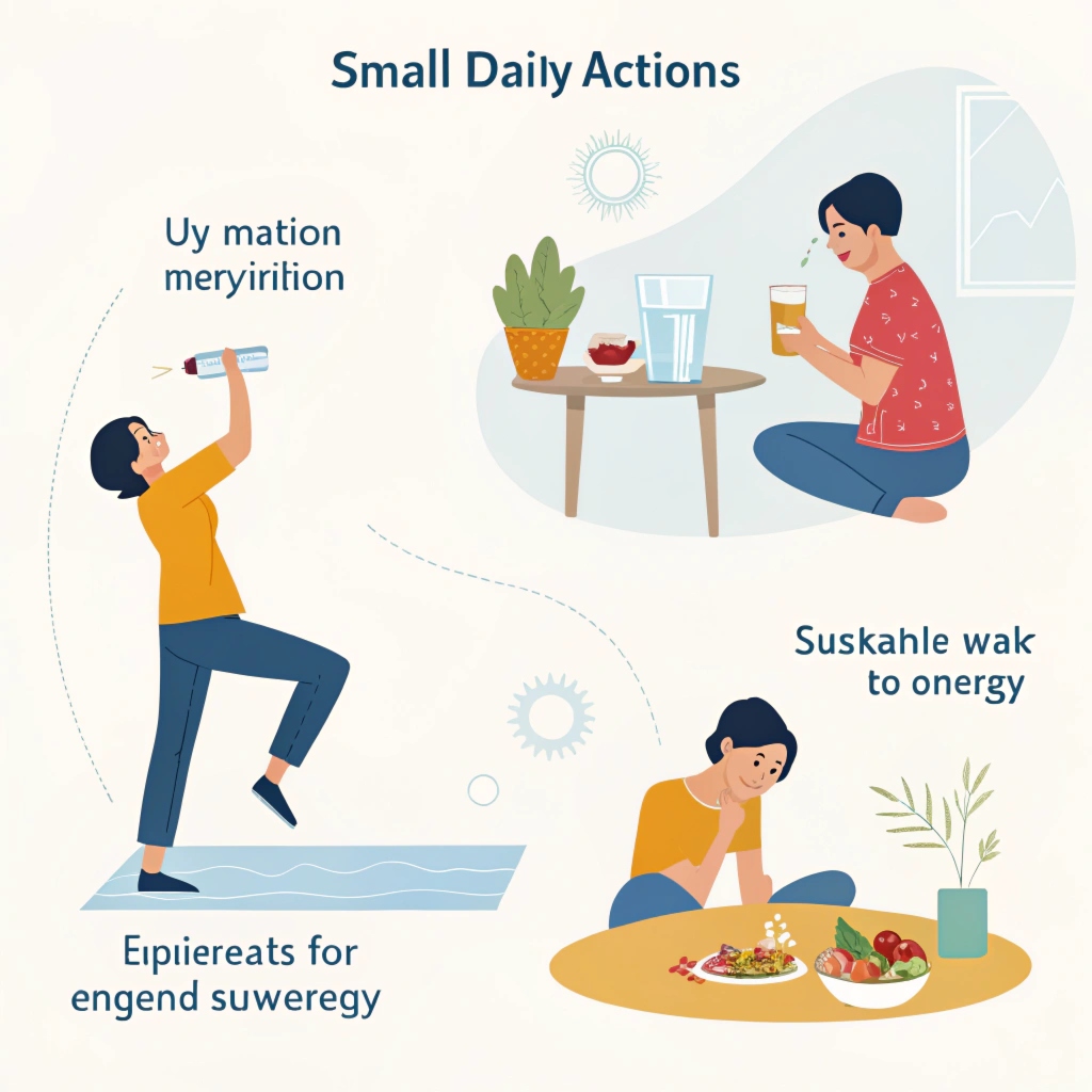 Person starting a calm morning routine with a glass of water and daylight